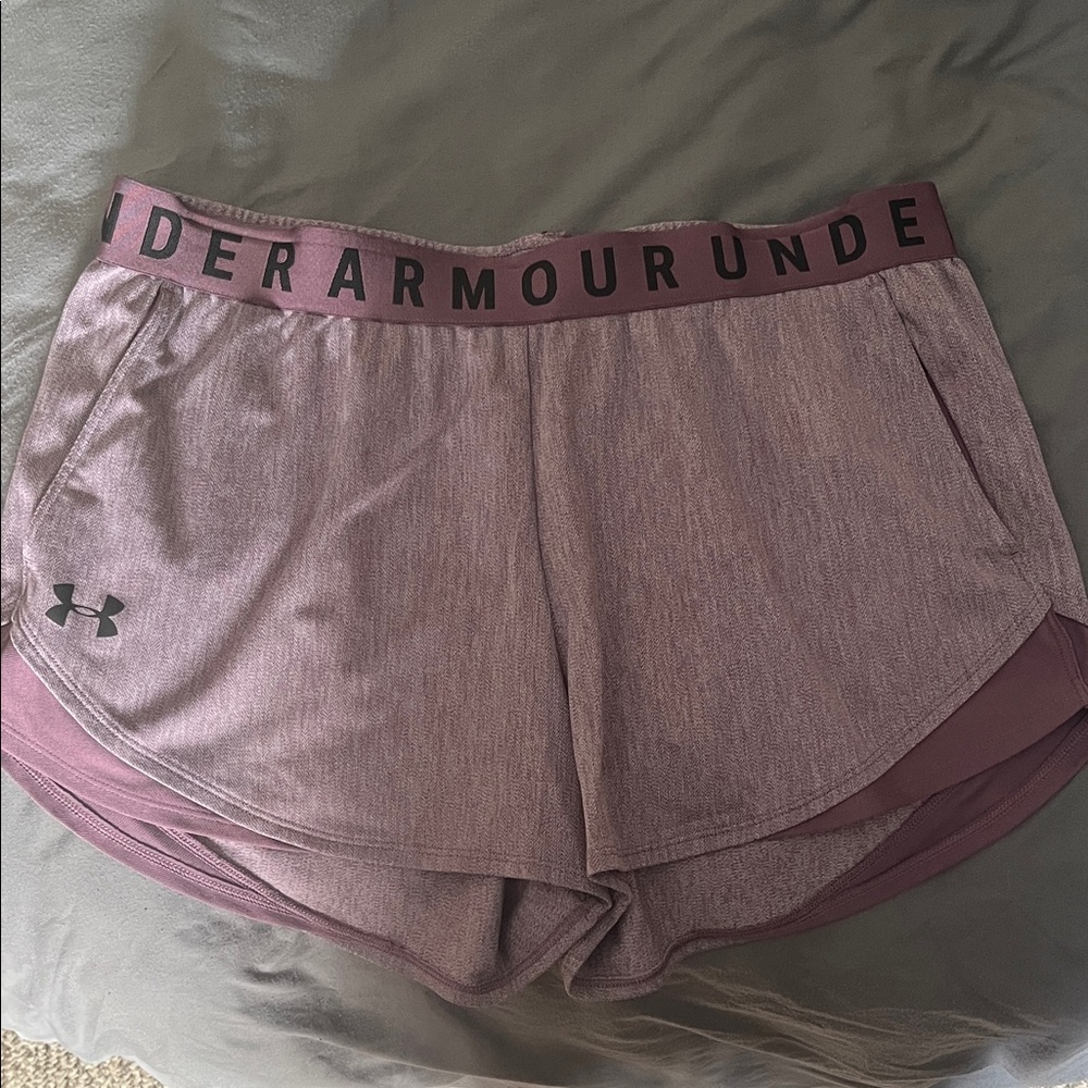 Under Armour Women's Heathered Purple Athletic Shorts
